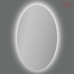 Spejl med belysning ADRIANA 16/9406 med afbryder IP44, opal, hvid 