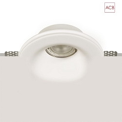 Recessed luminaire GAMMA 3409/12 with funnel cover, GU10 max. 10W (LED), paintable plaster, white