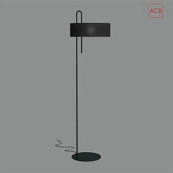 Floor lamp CLIP 8178, 150cm, /  40cm, E27 max. 20W, with fabric shade, black