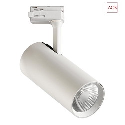 LED 3-phase track spot ISQUIA 4117/9, COB, 27W 3000K 2625lm, CRI-95, adjustable, incl. adapter, white