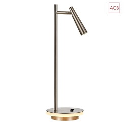 LED table lamp PANAU 3660, Light ring + Spot, 6+3W 3000K 490+315lm, 2 switches, adjustable, nickel satin