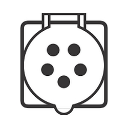 Indsats til Udend�rs Energikolonne (ALB-6244.../-662409) - CEE Indbygget stikkontakt IP54, r�d, skr�t, 5-polet, 16A, 400V