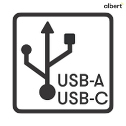 stikkontakt USB-A + USB-C (NO 4417 /-19) 2-fold, med USB tilslutning, med dksel, gr, sort