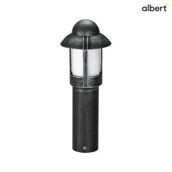 Pedestal luminaire Country style Night watchman Type No. 0531, IP44, 50cm, E27 QA55 max. 57W, cast alu, opal glass, black