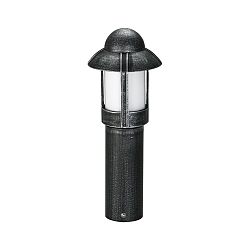 Sokkellampe Landstil Natvagt Type nr. 0531, IP44, højde 50cm, E27 QA55 maks. 57W, Støbt aluminium / Opalglas, sort