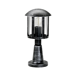 Sokkellampe Landstil Vintage Type nr. 0542, IP44, højde 60cm, E27 QA55 maks. 57W, Støbt aluminium / Akrylglas klar, sort-sølv