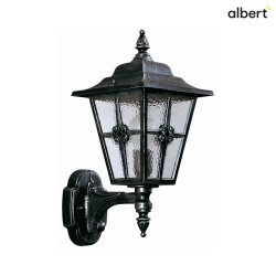Outdoor Wall luminaire Country style Cross brace Type No. 1804, with wall bracket, IP23, E27, cast alu cathedral glass, black