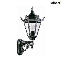 Outdoor Wall luminaire Country style Type No. 1806, with bracket, IP23, E27 QA55 max. 57W, cast alu glass clear, black/silver