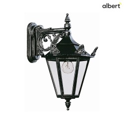Outdoor Wall luminaire Country style Type No. 1807, with bracket, IP23, E27 QA55 max. 57W, cast alu glass clear, black/silver