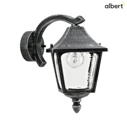 Outdoor Wall luminaire Country style square Type No. 1821, with wall bracket, IP44, E27, cast alu, hollow glass clear, black