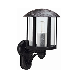 Udendørs Væglampe Landstil Vintage Type nr. 1834, stående med beslag, IP23, E27 QA55 maks. 57W, Støbt aluminium, sort-sølv