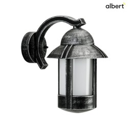 Outdoor Wall luminaire Country style Night watchman Type No. 1841, with bracket, IP44, E27 QA55 57W, cast alu opal, black