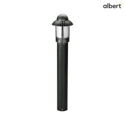 Bollard light Country style Night watchman Type No. 2025, IP44, height 90cm, E27 QA55 max. 57W, cast alu opal glass, black
