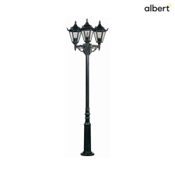 Mast light Country style 3 flames Type No. 2049, height 223cm, 3x E27 QA55 max. 57W, cast alu / glass clear, black-silver