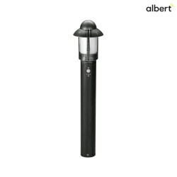 Bollard light Country style Night watchman Type No. 2025 with motion sensor, IP44, height 90cm, E27, cast alu / Opal, black