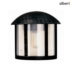 Outdoor Wall luminaire Country style Vintage Type No. 3225, half shape, IP44, E27 QA55, cast alu clear, black-silver