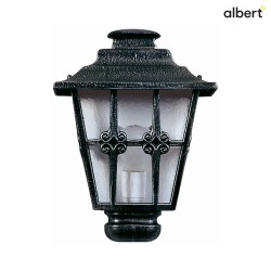 Outdoor Wall luminaire Country Style Cross brace Type No. 3227, half shape, IP23, E27, cast alu cathedral glass clear, black