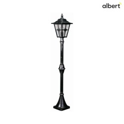 Path light Country style cross brace Type No. 4136, height 134.5cm, IP23, E27, cast alu / cathedral glass clear, black