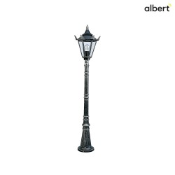 Path light Country style Type No. 4137, IP23, height 146cm, E27 QA55 max. 57W, cast alu / glass clear, black-silver