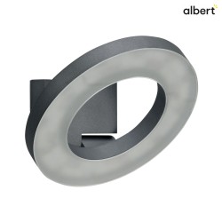 LED Outdoor Wall luminaire Type No. 0210, Light distributor in ring shape, IP54, 16W 3000K 1600lm, swiveling 90, anthracite