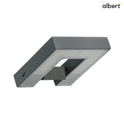 LED Outdoor Wall luminaire Type No. 0219, IP54, 16W 3000K 1600lm, swiveling 120, cast alu / satin glass, anthracite
