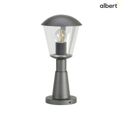 Sokkellampe Type nr. 0554, IP54 IK08, hjde 40.5cm, E27 QA55 maks. 57W, aluminium / plast klar, slagfast, antracit