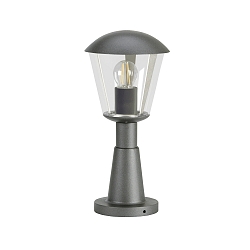 Sokkellampe Type nr. 0554, IP54 IK08, højde 40.5cm, E27 QA55 maks. 57W, aluminium / plast klar, slagfast, antracit