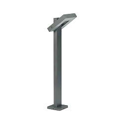 LED Pullertlampe Type nr. 2091, IP54, højde 90cm, 16W 3000K 1600lm, svingbar 120°, Støbt aluminium / satin glas, antracit