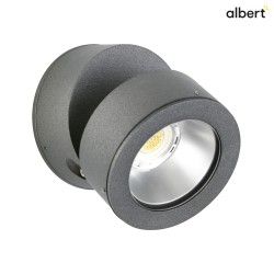 LED Outdoor Wall spot Type No. 2389, IP54, 12W 3000K 1200lm 30, rotatable and pivotable, dimmable, cast alu, anthracite