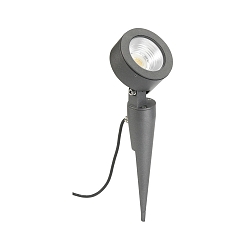 LED Ground spike spot Type No. 2390, IP54, 12W 3000K 1200lm 30�, rotatable and pivotable, dimmable, cast alu, anthracite