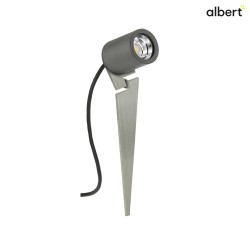 Jordspyd lampe Type nr. 2399, IP44, til GU10 PAR16 (LED), svingbar, Stbt alu antracit / glas, inkl. forbindelseskabel