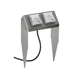 Udend�rs Sokkel spyd bar Type nr. 4402, IP44, 2-vejs, antracit/s�lv, uden Skiftefunktion, D - Type F, Tysk stikkontakt