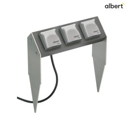 Outdoor Sockets pike bar Type No. 4403, IP44, 3-way, anthracite/silver, without switching function, D - Type F, German socket