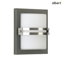 Outdoor Wall luminaire Type No. 6260, IP44, arched with decorative panel, 16.5 x 20.5cm, E27 QA55 max. 57W, anthracite opal