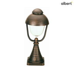 Pedestal luminaire Country style double dome 2 Type No. 0515, 56cm, IP44, E27 QA55, cast alu, glass, brown brass matt