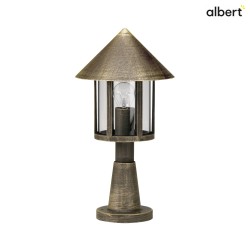 Pedestal luminaire Country style modern conical roof Type No. 0539, 48cm, E27 QA55 max. 57W, cast alu, clear, brown brass