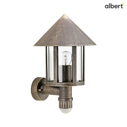 Outdoor Wall luminaire Country style Conical roof modern Type No. 1824 with motion sensor, cast alu, glass, brown brass