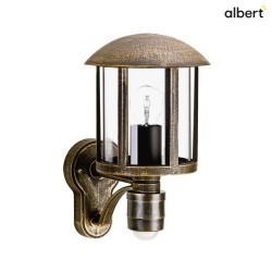 Outdoor Wall luminaire Country style Vintage Type No. 1834 with motion sensor (Type No. 1836), E27, brown brass matt