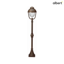 Path light Country style double dome 2 Type No. 2029, height 135cm, IP44, E27 QA55, cast alu / glass clear, brown brass matt
