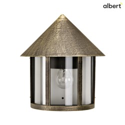 Outdoor Wall luminaire Country style Conical roof modern Type No. 3222, half shape, direct mounting, E27, brown brass