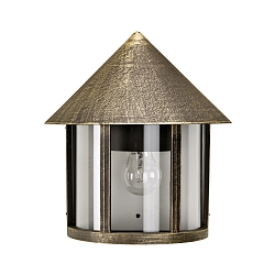 Outdoor Wall luminaire Country style Conical roof modern Type No. 3222, half shape, direct mounting, E27, brown brass
