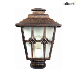 Outdoor Wall luminaire Country style Cross brace Type No. 3227, half shape, IP23, E27, cast alu, glass clear, brown brass
