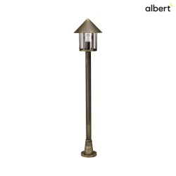 Path light Country style Conical roof modern Type No. 4126, 125cm, IP44, E27 QA55 max. 57W, cast alu / clear, brown brass