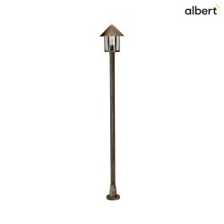 Mast light Country style Conical roof modern 1 flame Type No. 4127, 183cm, IP44, E27 QA55, cast alu, acrylic, brown brass