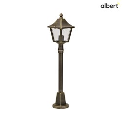 Path light Country style square Type No. 4128, 85cm, IP44, E27, cast alu / hollow glass clear, brown brass matt