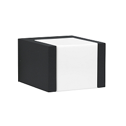 LED Udendørs Væglampe Type nr. 0332, lang lysdistributør, IP54, 5W 3000K 480lm, Støbt alu / Akrylglas opal, dæmpbar, sort
