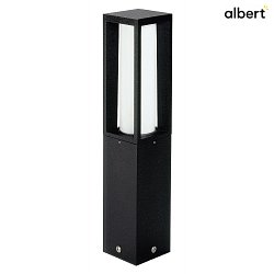 Pedestal luminaire Type No. 0508, IP44, height 50cm, E27 max. 20W (LED), cast alu / opal glass, black matt