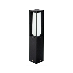 Sokkellampe Type nr. 0508, IP44, højde 50cm, E27 maks. 20W (LED), Støbt aluminium / Opalglas, sort matt