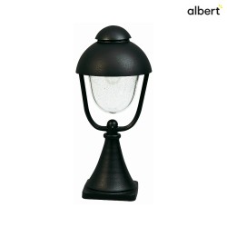 Pedestal luminaire Country style double dome 2 Type No. 0515, height 56cm, IP44, E27 QA55, cast alu / glass clear, black matt
