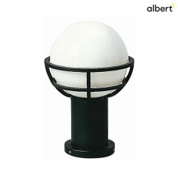 Pedestal luminaire Type No. 0520, with ball shade  23cm, IP44, height 40cm, E27 QA55 max. 57W, cast alu, glass, black matt